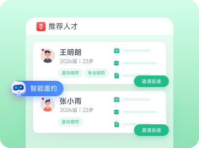 推荐人才：王明朗、张小雨等候选人智能邀约
