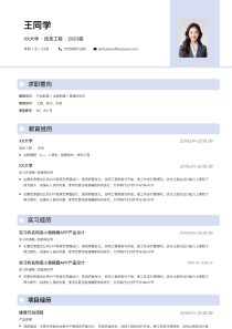开发简约风简历模板预览